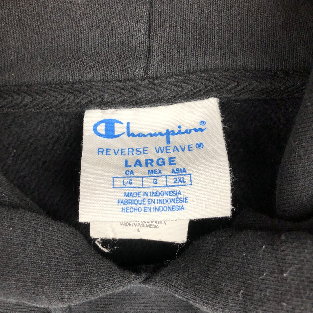Champion REVERSE WEAVE Reverse Weave Sweat Pullover Hoodie Men's L size cotton black type Vintage Second Hand