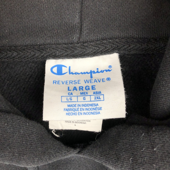 Champion REVERSE WEAVE Reverse Weave Sweat Pullover Hoodie Men's L size cotton black type Vintage Second Hand