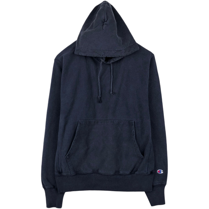 Champion REVERSE WEAVE (No-Pattern) Sweatshirt Pullover Hoodie, Men's Size M (Equivalent) cotton navy blue type Vintage Second Hand