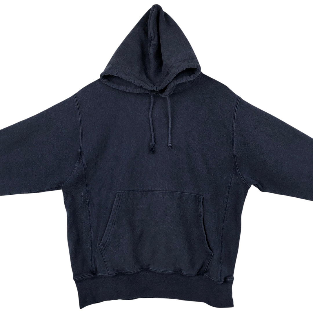 Champion REVERSE WEAVE (No-Pattern) Sweatshirt Pullover Hoodie, Men's Size M (Equivalent) cotton navy blue type Vintage Second Hand