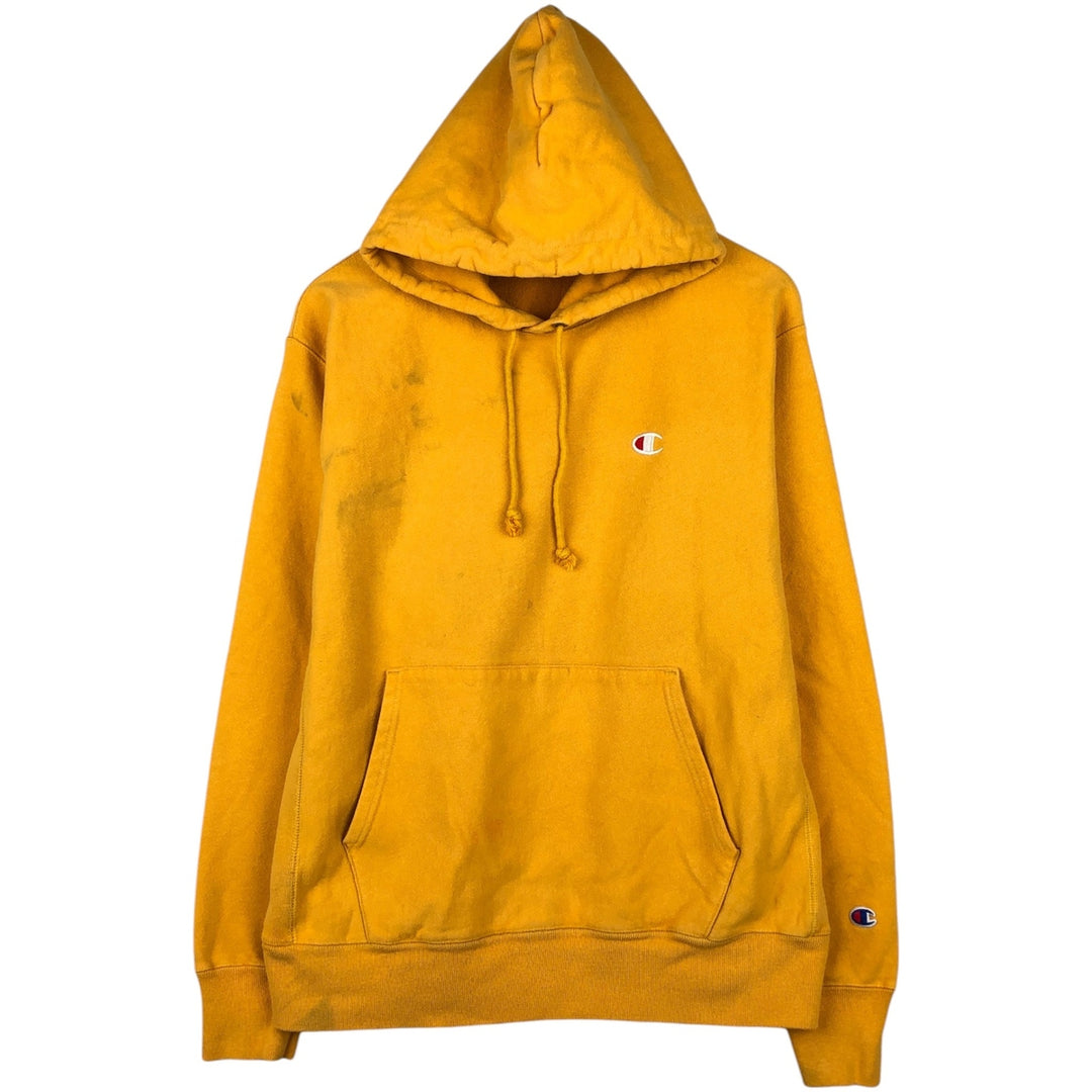 Champion REVERSE WEAVE Reverse Weave Sweat Pullover Hoodie Men's L size cotton yellow type Vintage Second Hand