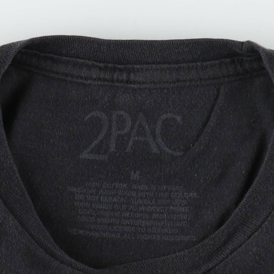 2pac rap t-shirt, men's size M cotton black type Vintage Second Hand