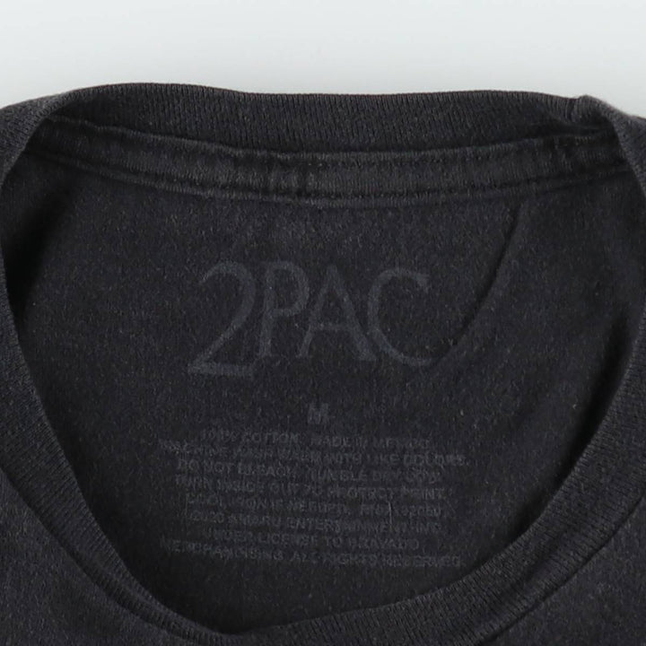 2pac rap t-shirt, men's size M cotton black type Vintage Second Hand