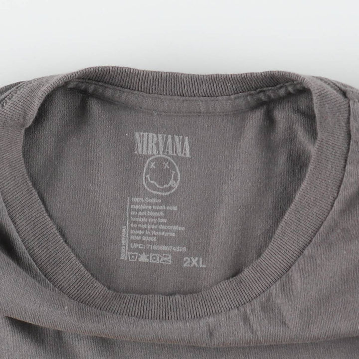 NIRVANA band t-shirt, men's size XXL equivalent. cotton gray type Vintage Second Hand