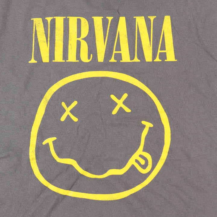 NIRVANA band t-shirt, men's size XXL equivalent. cotton gray type Vintage Second Hand