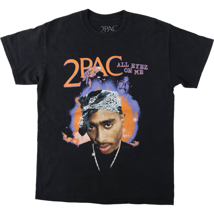 2pac rap t-shirt, men's size M cotton black type Vintage Second Hand
