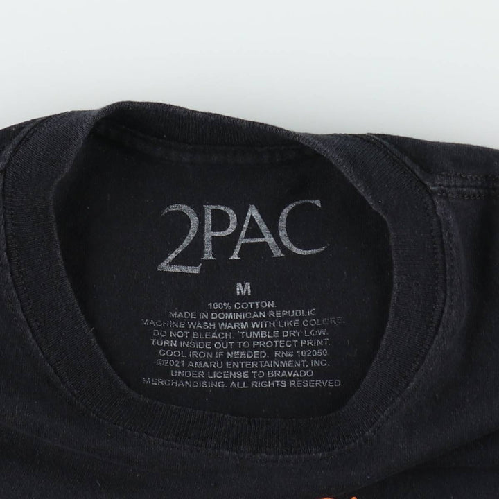 2pac rap t-shirt, men's size M cotton black type Vintage Second Hand