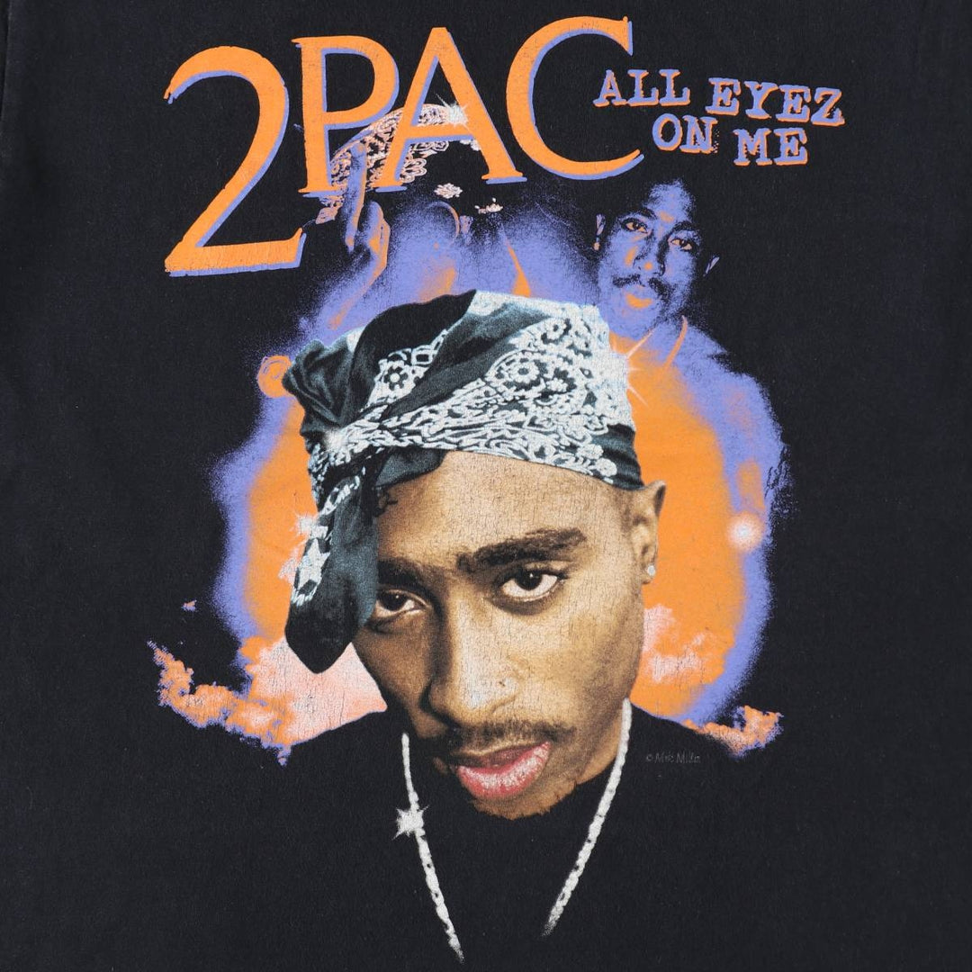 2pac rap t-shirt, men's size M cotton black type Vintage Second Hand