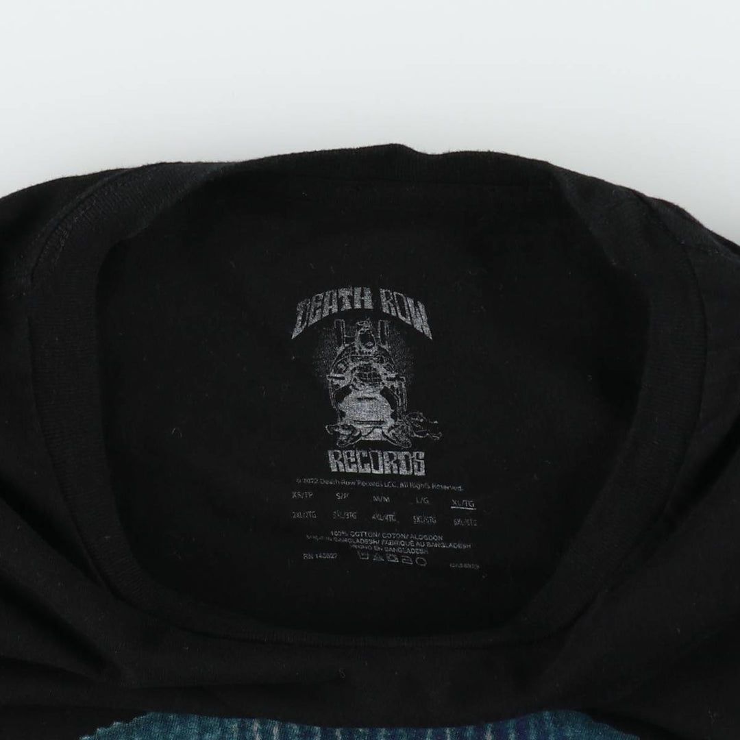 DEATH ROW RECORDS SNOOP DOGG Rap T-Shirt (Men's XL equivalent) cotton black type Vintage Second Hand