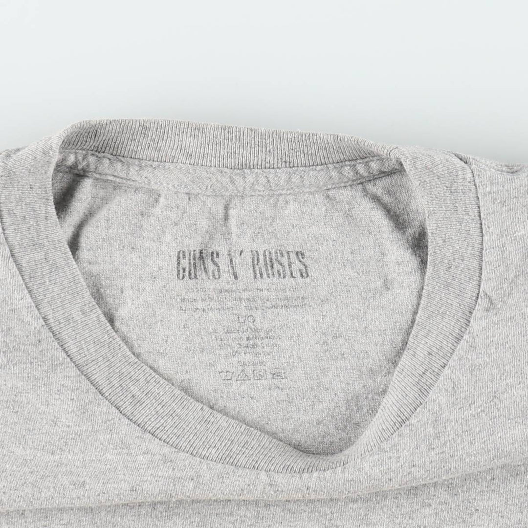 Guns N' Roses Band T-shirt, Band T, Men's L size cotton gray type Vintage Second Hand