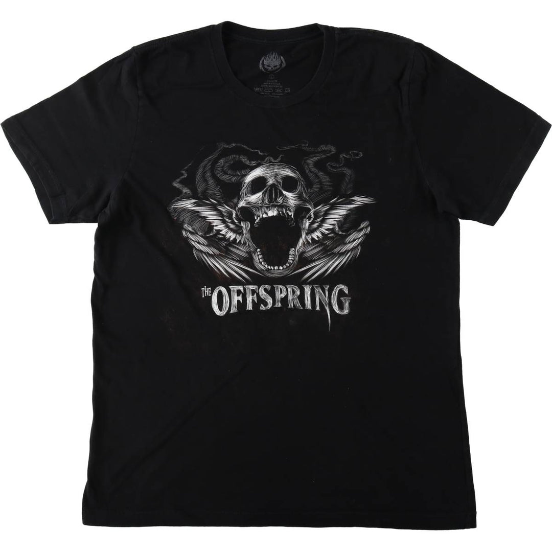 THE OFFSPRING Skull Pattern Band T-Shirt (Men's Size L) cotton black type Vintage Second Hand