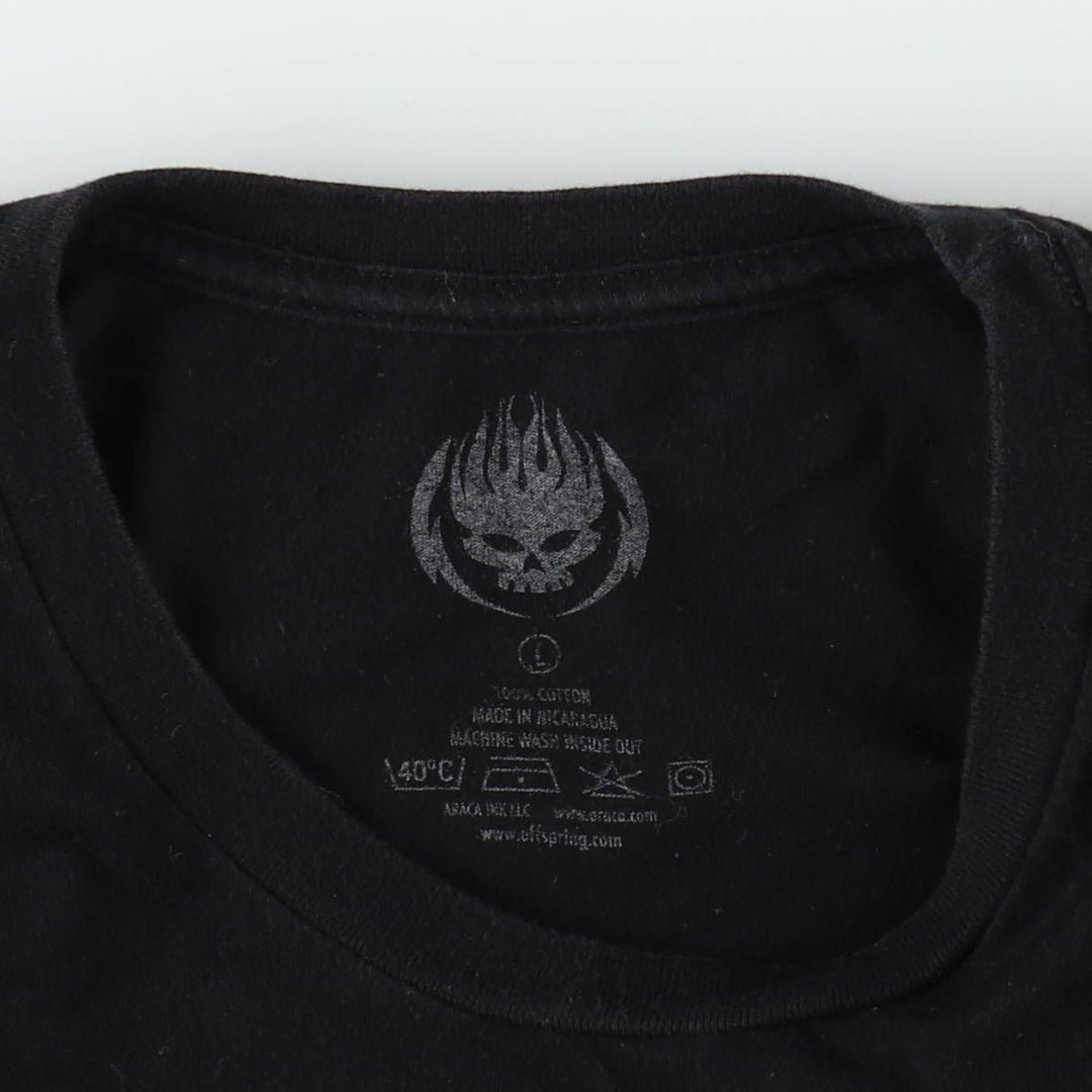 THE OFFSPRING Skull Pattern Band T-Shirt (Men's Size L) cotton black type Vintage Second Hand