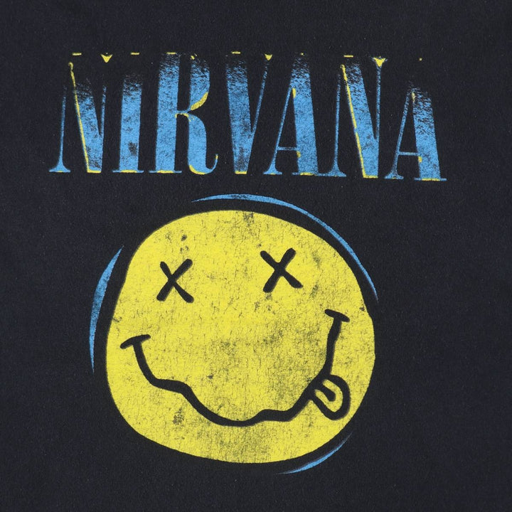 NIRVANA Nirvana Band T-shirt, Band T, Men's L size cotton black type Vintage Second Hand