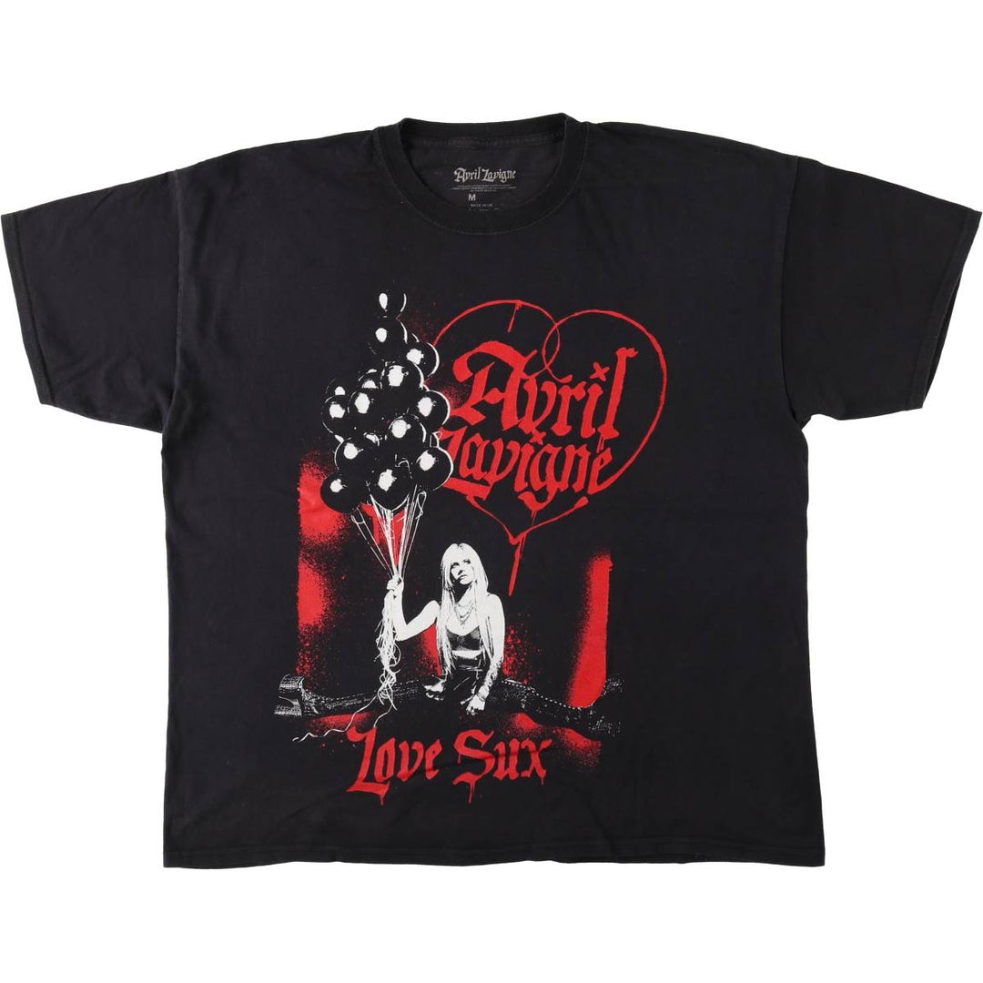 AVRIL LANIGNE Band T-shirt, Made in the UK, Men's Size M (approx.) cotton black type Vintage Second Hand