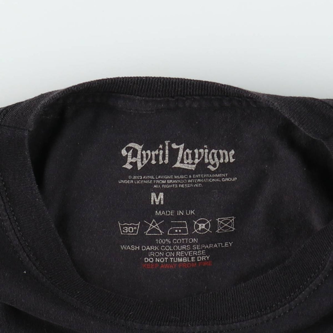 AVRIL LANIGNE Band T-shirt, Made in the UK, Men's Size M (approx.) cotton black type Vintage Second Hand