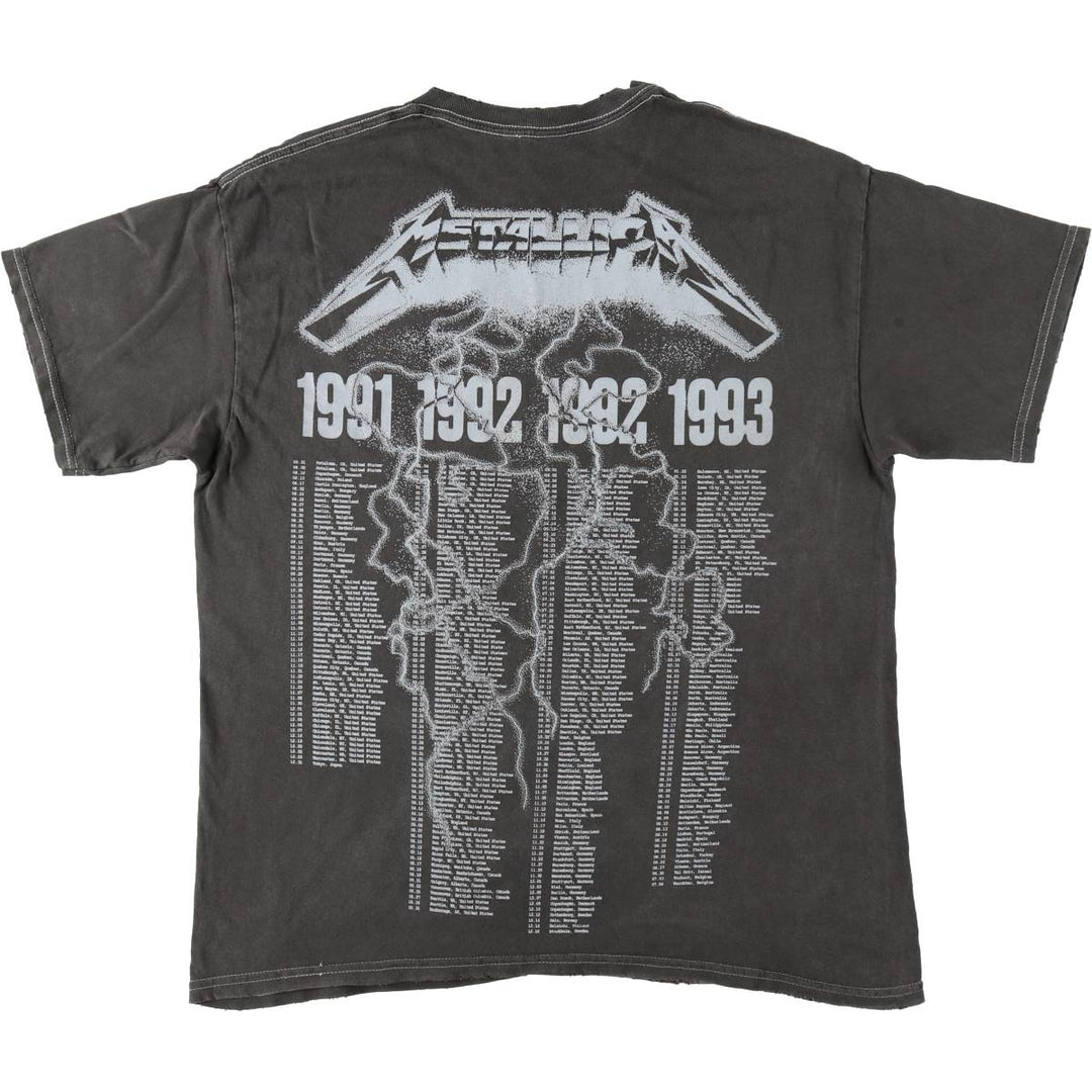 METALLICA Metallica Band T-shirt Band T Men's M size cotton Charcoal Vintage Second Hand