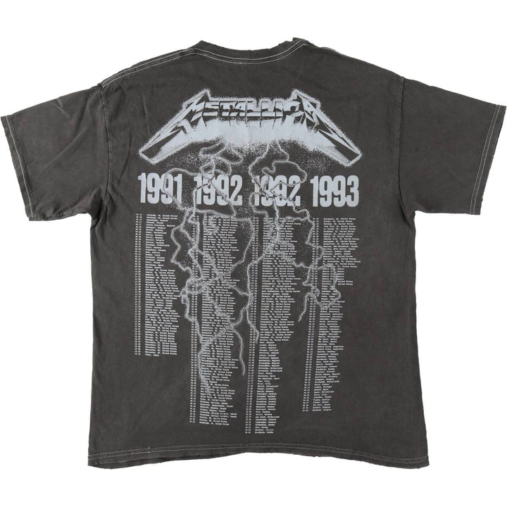 METALLICA Metallica Band T-shirt Band T Men's M size cotton Charcoal Vintage Second Hand