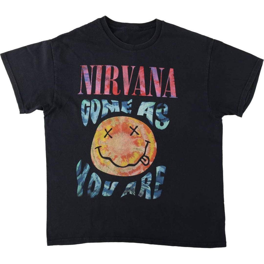 NIRVANA Nirvana Band T-shirt, Band T, Men's L size unclear black type Vintage Second Hand
