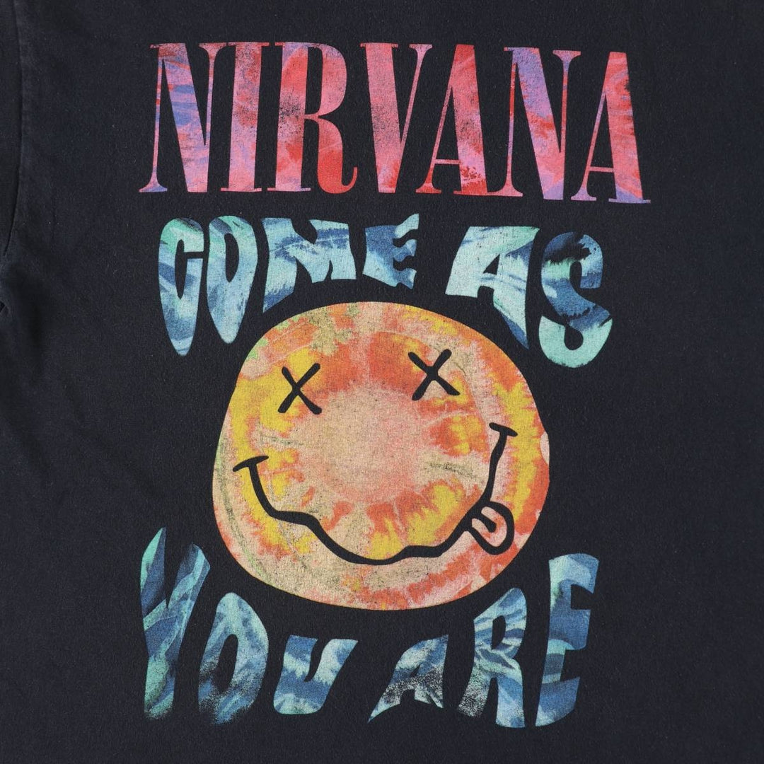 NIRVANA Nirvana Band T-shirt, Band T, Men's L size unclear black type Vintage Second Hand