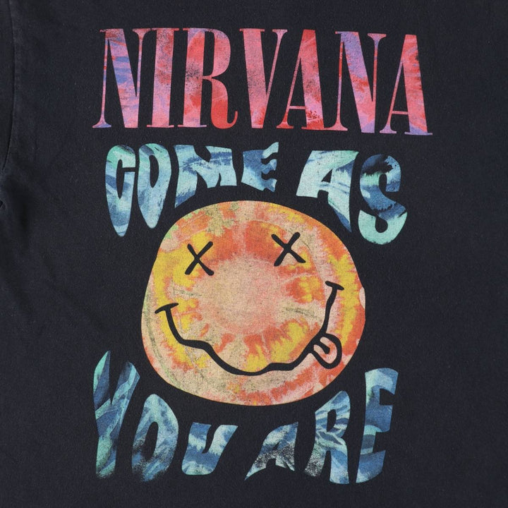 NIRVANA Nirvana Band T-shirt, Band T, Men's L size unclear black type Vintage Second Hand