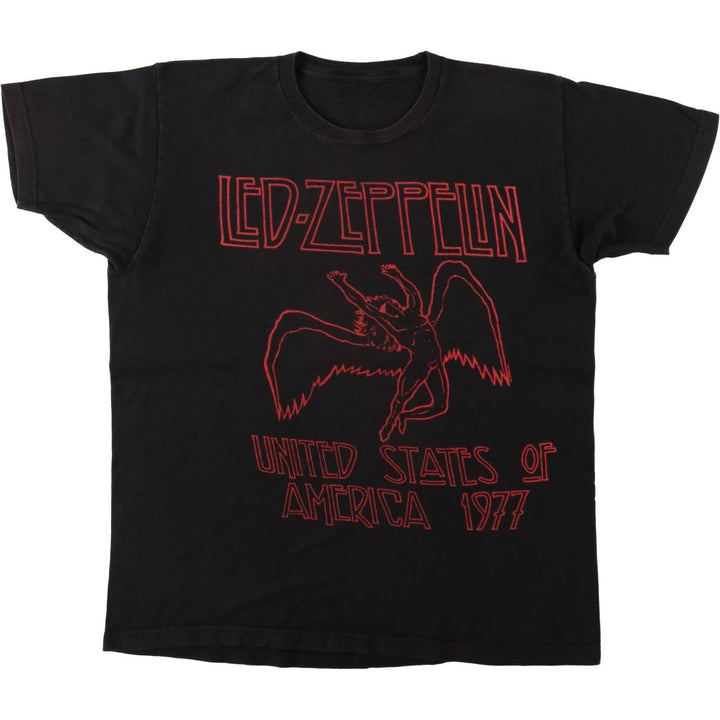Led Zeppelin Band T-shirt, Band T, Men's L size unclear black type Vintage Second Hand