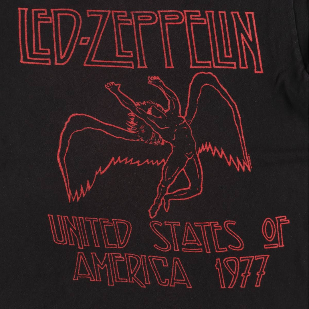 Led Zeppelin Band T-shirt, Band T, Men's L size unclear black type Vintage Second Hand