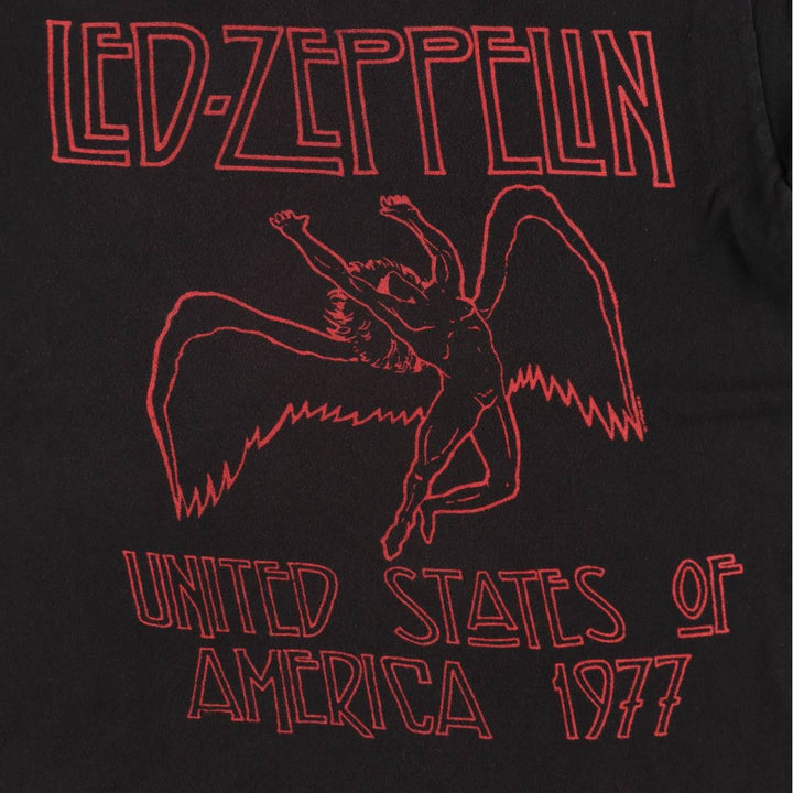Led Zeppelin Band T-shirt, Band T, Men's L size unclear black type Vintage Second Hand