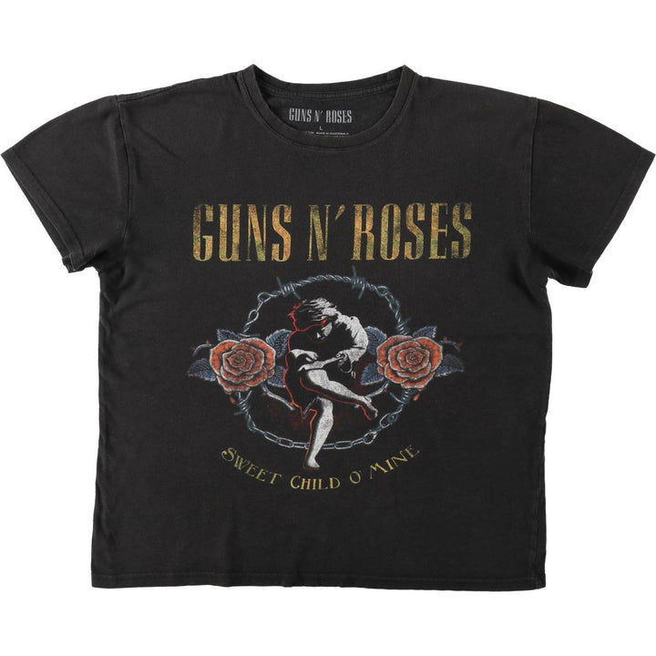 Guns N' Roses Band T-shirt, Band T, Men's L size cotton black type Vintage Second Hand