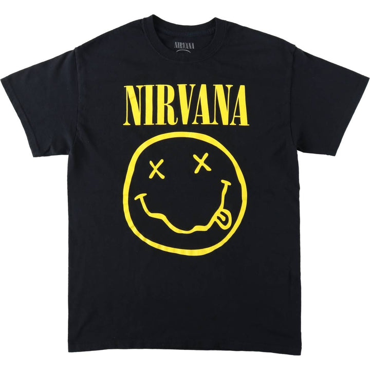 NIRVANA Nirvana Band T-shirt, Band T, Men's M size cotton black type Vintage Second Hand