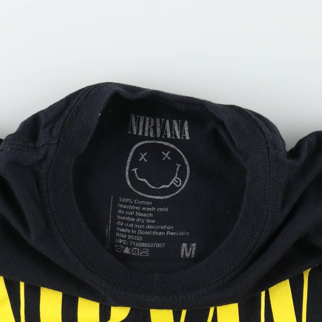 NIRVANA Nirvana Band T-shirt, Band T, Men's M size cotton black type Vintage Second Hand