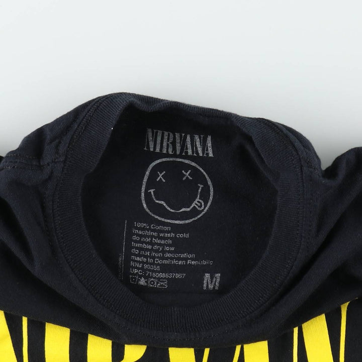 NIRVANA Nirvana Band T-shirt, Band T, Men's M size cotton black type Vintage Second Hand