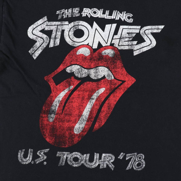 The Rolling Stones Band T-shirt, Band T, Men's L size cotton black type Vintage Second Hand