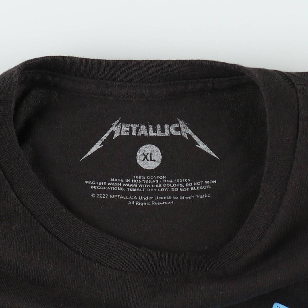 METALLICA Metallica Band T-shirt Band T Men's XL size cotton black type Vintage Second Hand
