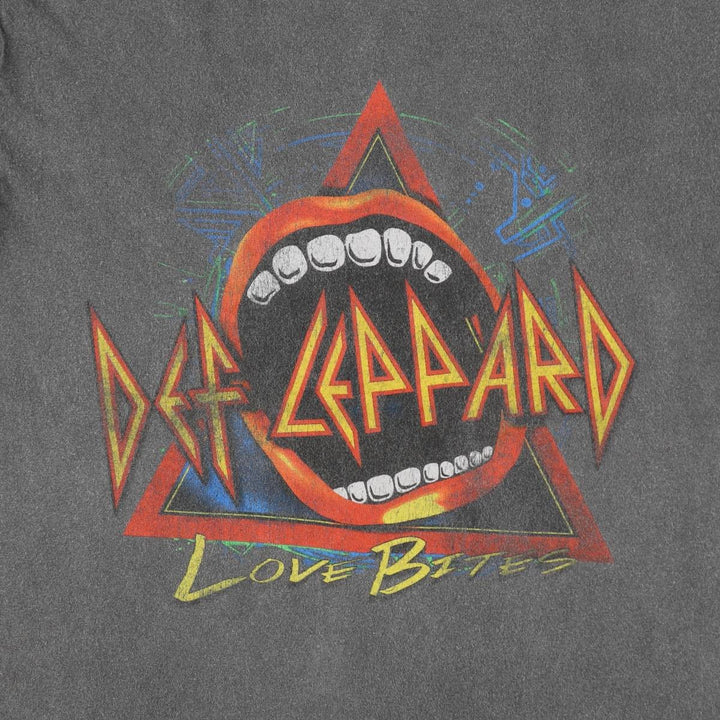 DEF LEPPARD Def Leppard Band T-shirt Band T Men's S size cotton Charcoal Vintage Second Hand