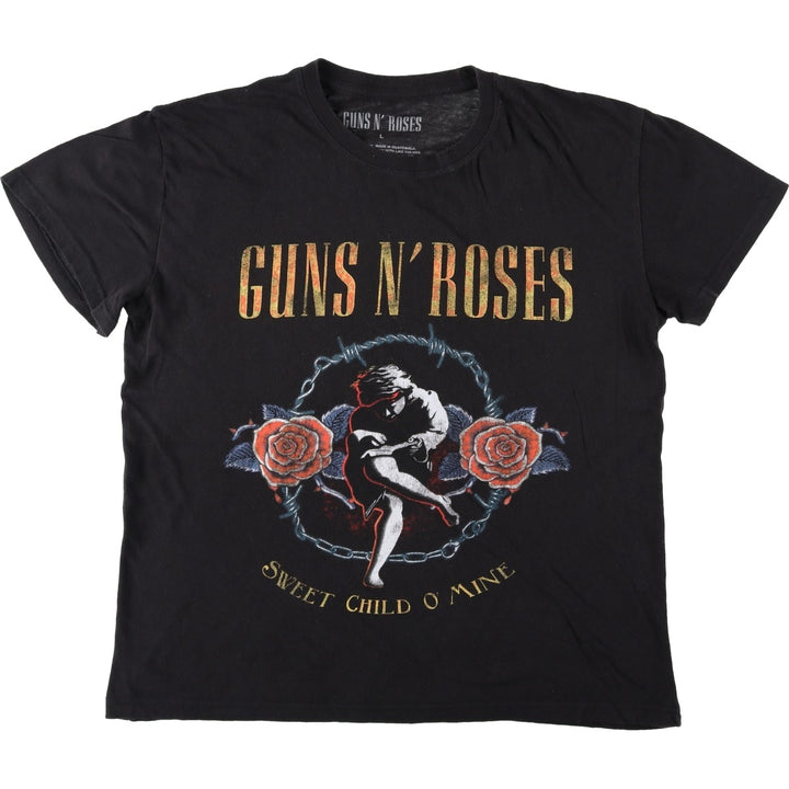 Guns N' Roses Band T-shirt, Band T, Men's L size cotton black type Vintage Second Hand