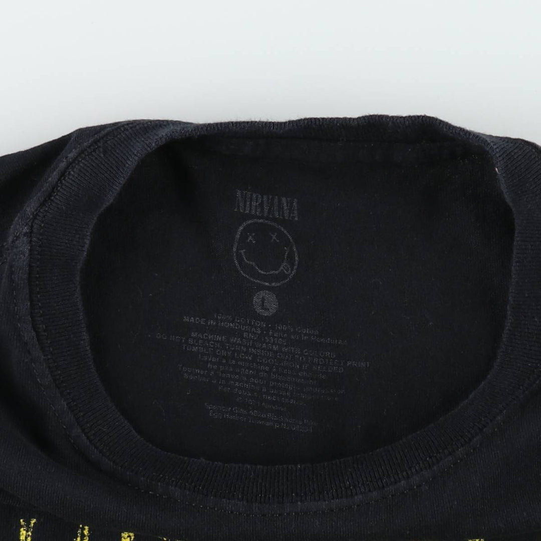 NIRVANA Nirvana Band T-shirt, Band T, Men's L size cotton black type Vintage Second Hand