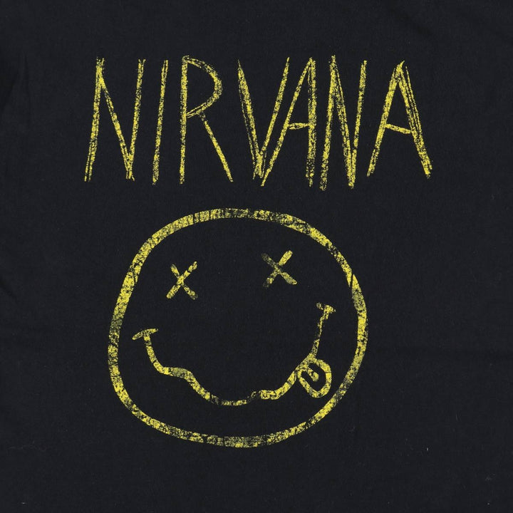 NIRVANA Nirvana Band T-shirt, Band T, Men's L size cotton black type Vintage Second Hand