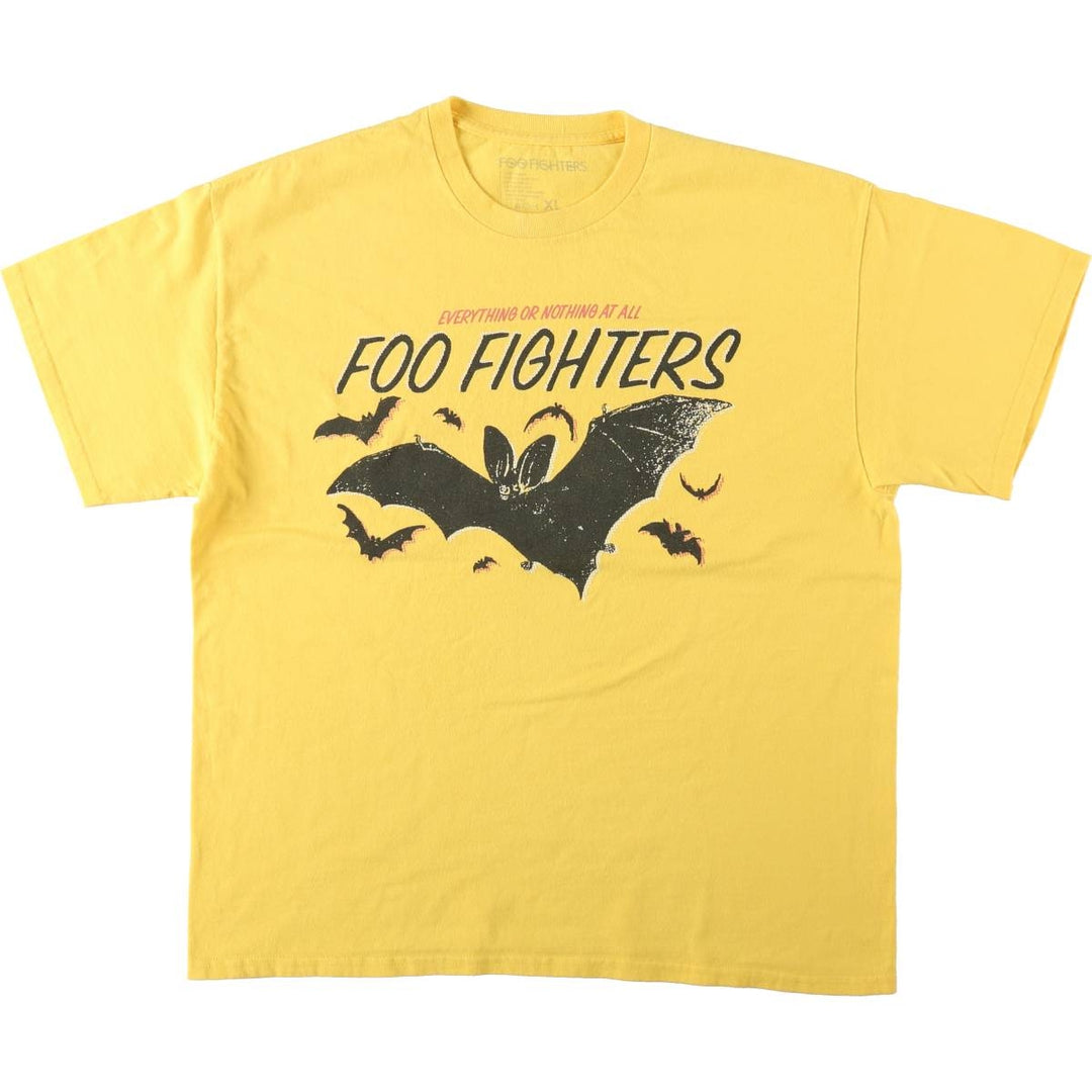 Foo Fighters Band T-shirt, Men's XL size cotton yellow type Vintage Second Hand