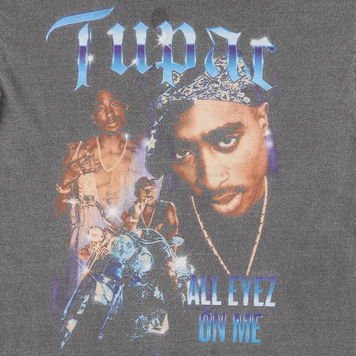 2pac rap t-shirt, men's size M cotton Charcoal Vintage Second Hand