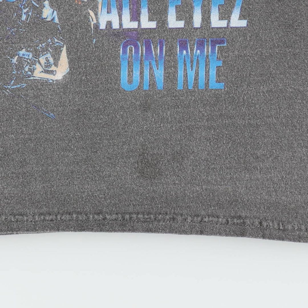 2pac rap t-shirt, men's size M cotton Charcoal Vintage Second Hand