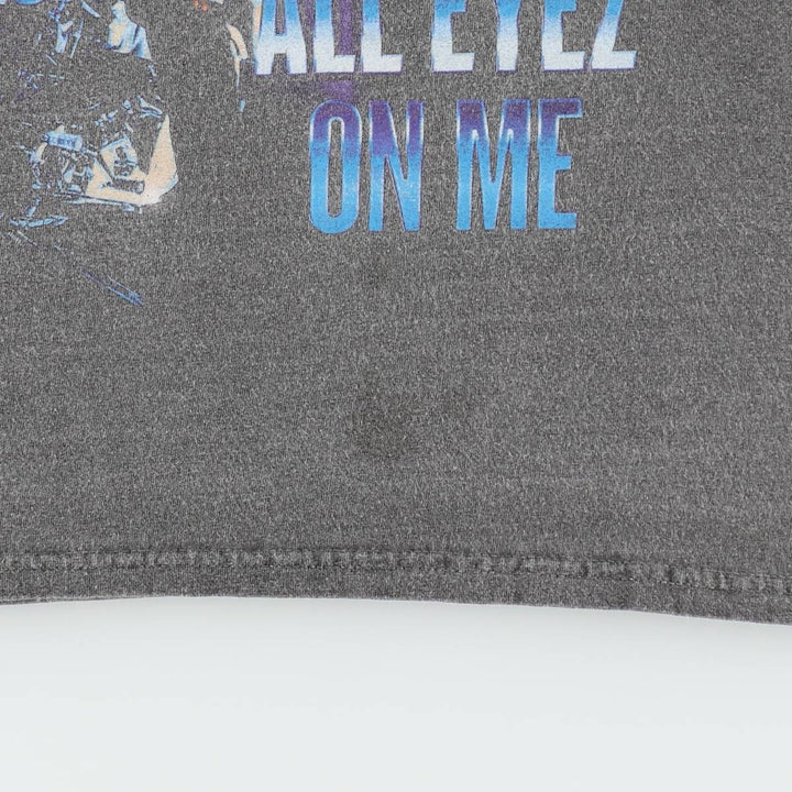 2pac rap t-shirt, men's size M cotton Charcoal Vintage Second Hand