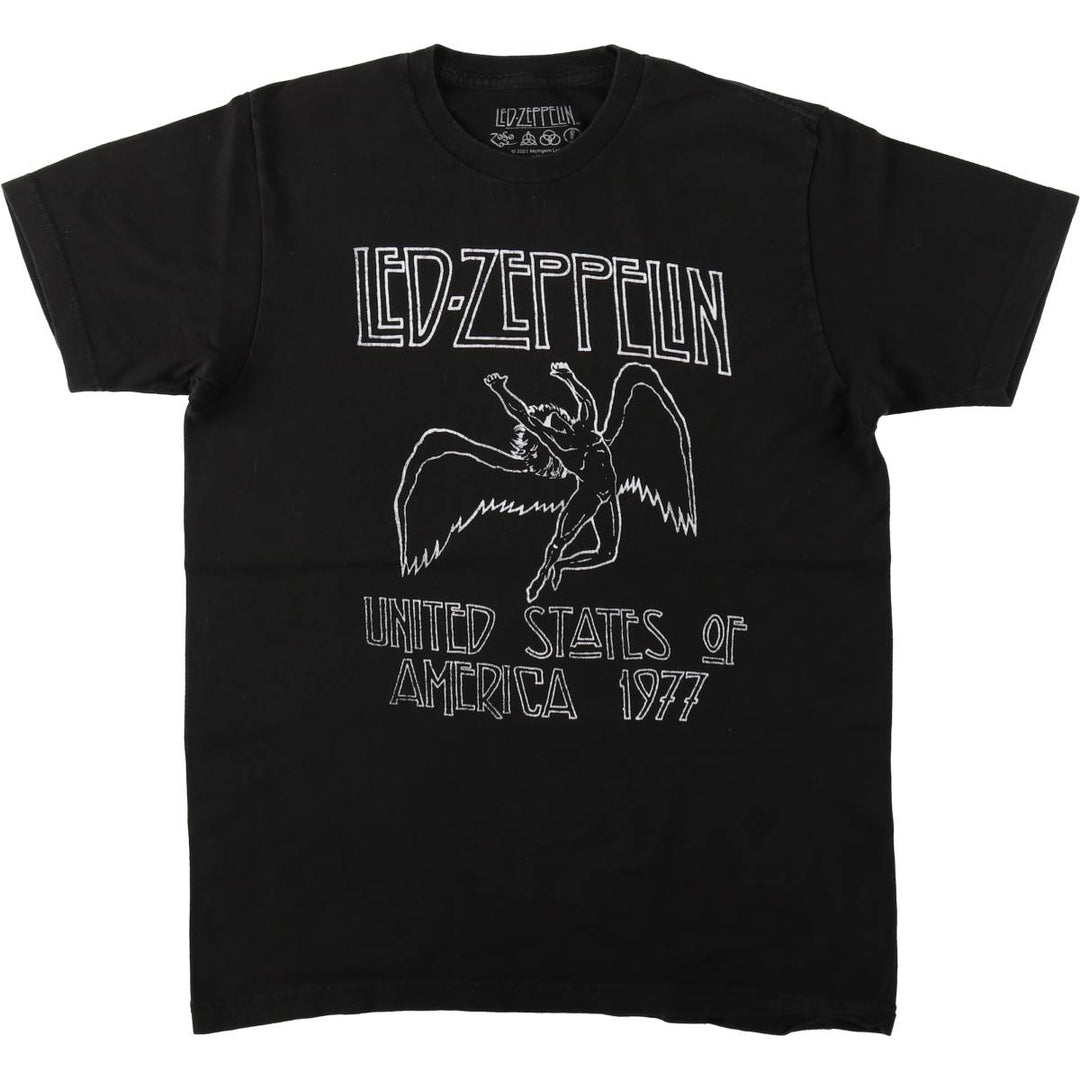 Led Zeppelin Band T-shirt, Band T, Men's M size cotton black type Vintage Second Hand