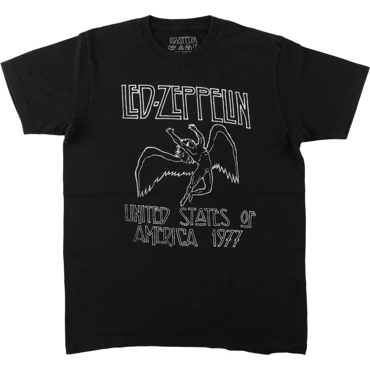 Led Zeppelin Band T-shirt, Band T, Men's M size cotton black type Vintage Second Hand