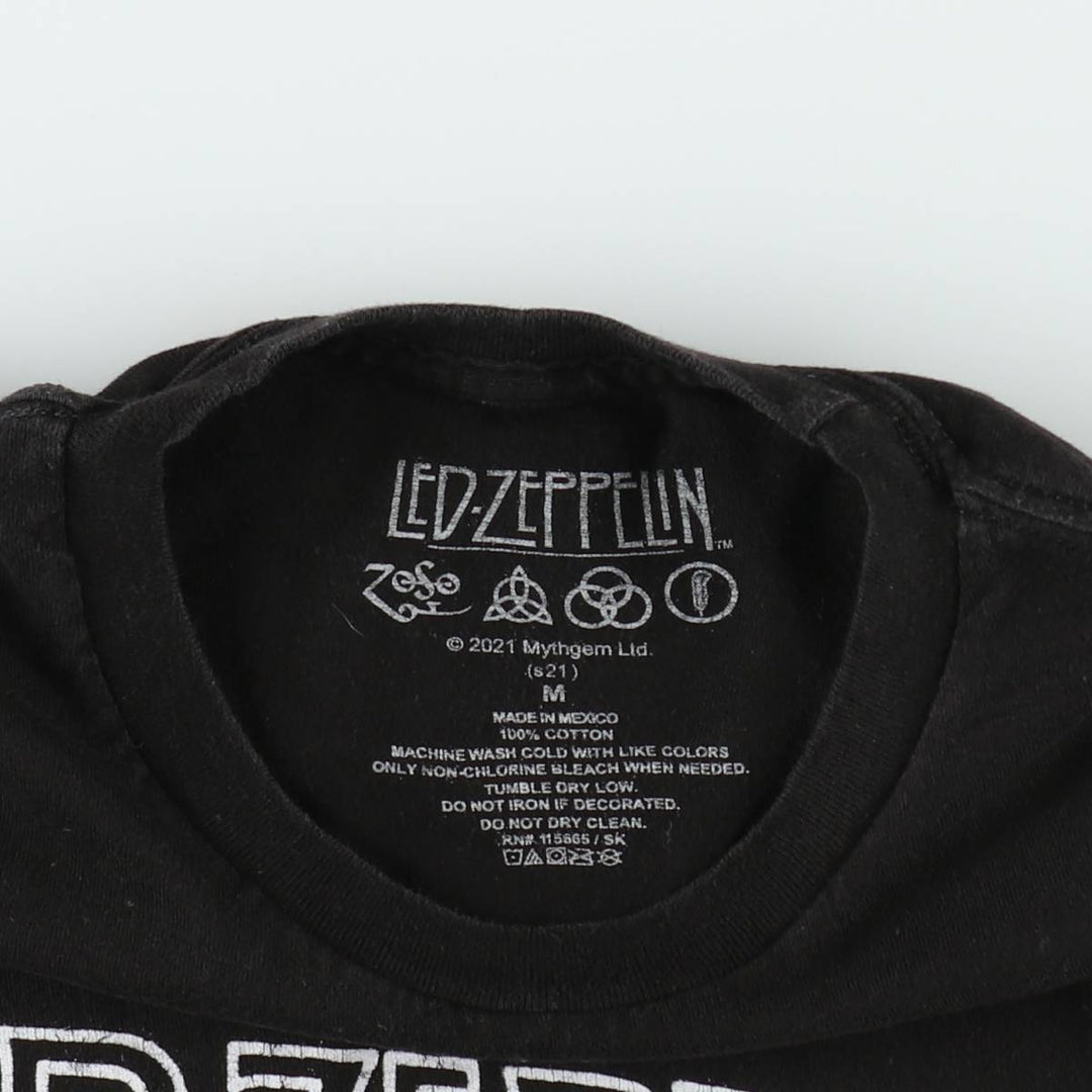 Led Zeppelin Band T-shirt, Band T, Men's M size cotton black type Vintage Second Hand