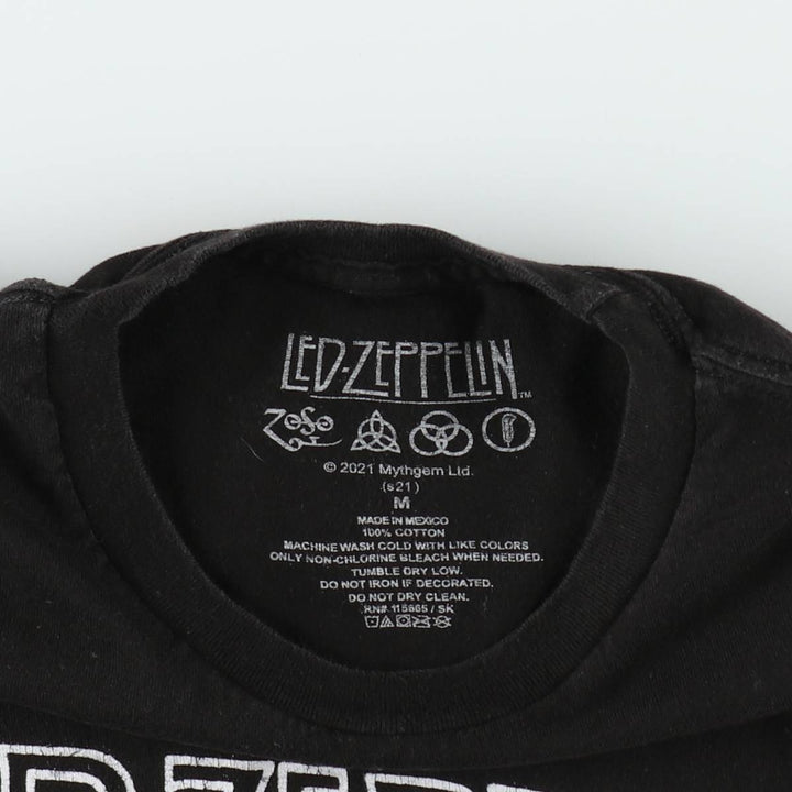 Led Zeppelin Band T-shirt, Band T, Men's M size cotton black type Vintage Second Hand