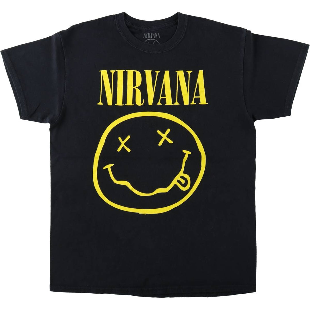 NIRVANA Nirvana Band T-shirt, Band T, Men's M size cotton black type Vintage Second Hand