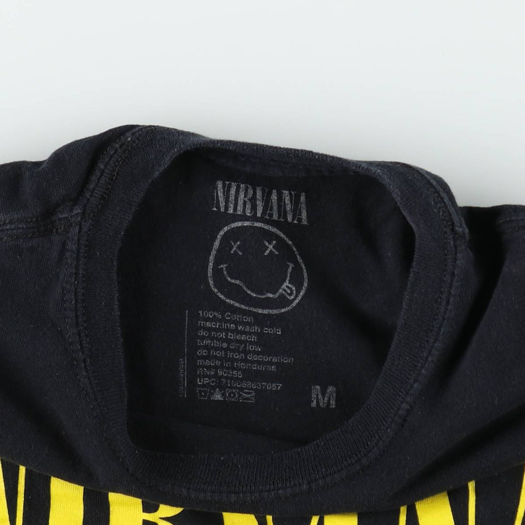 NIRVANA Nirvana Band T-shirt, Band T, Men's M size cotton black type Vintage Second Hand
