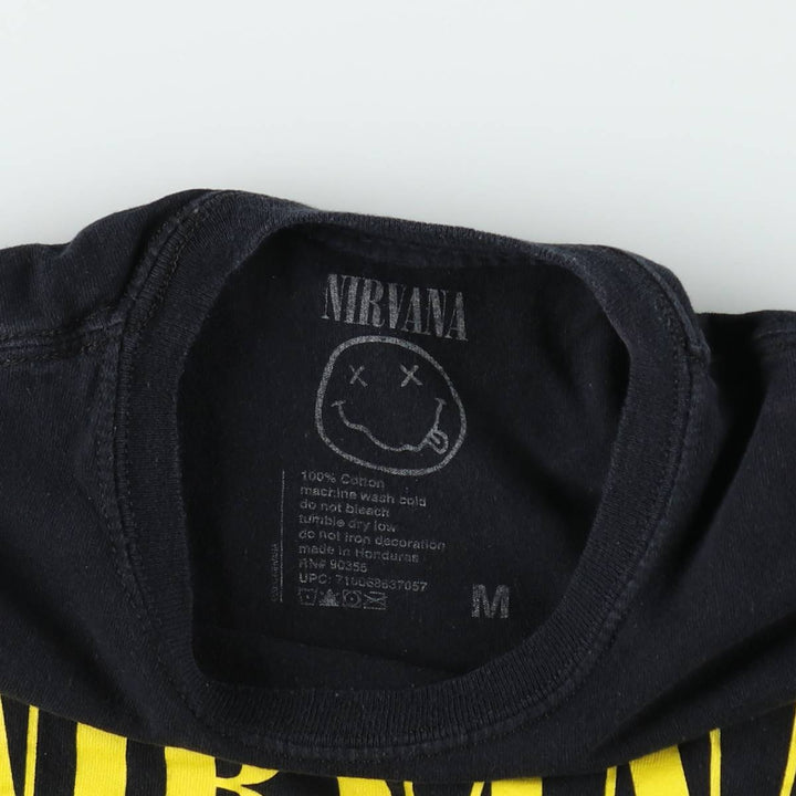NIRVANA Nirvana Band T-shirt, Band T, Men's M size cotton black type Vintage Second Hand