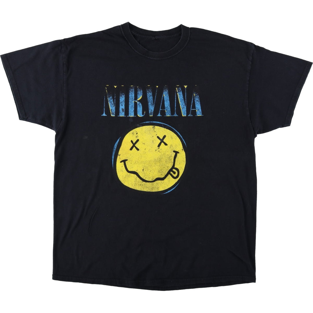 NIRVANA Nirvana Band T-shirt, Band T, Men's XL size unclear black type Vintage Second Hand