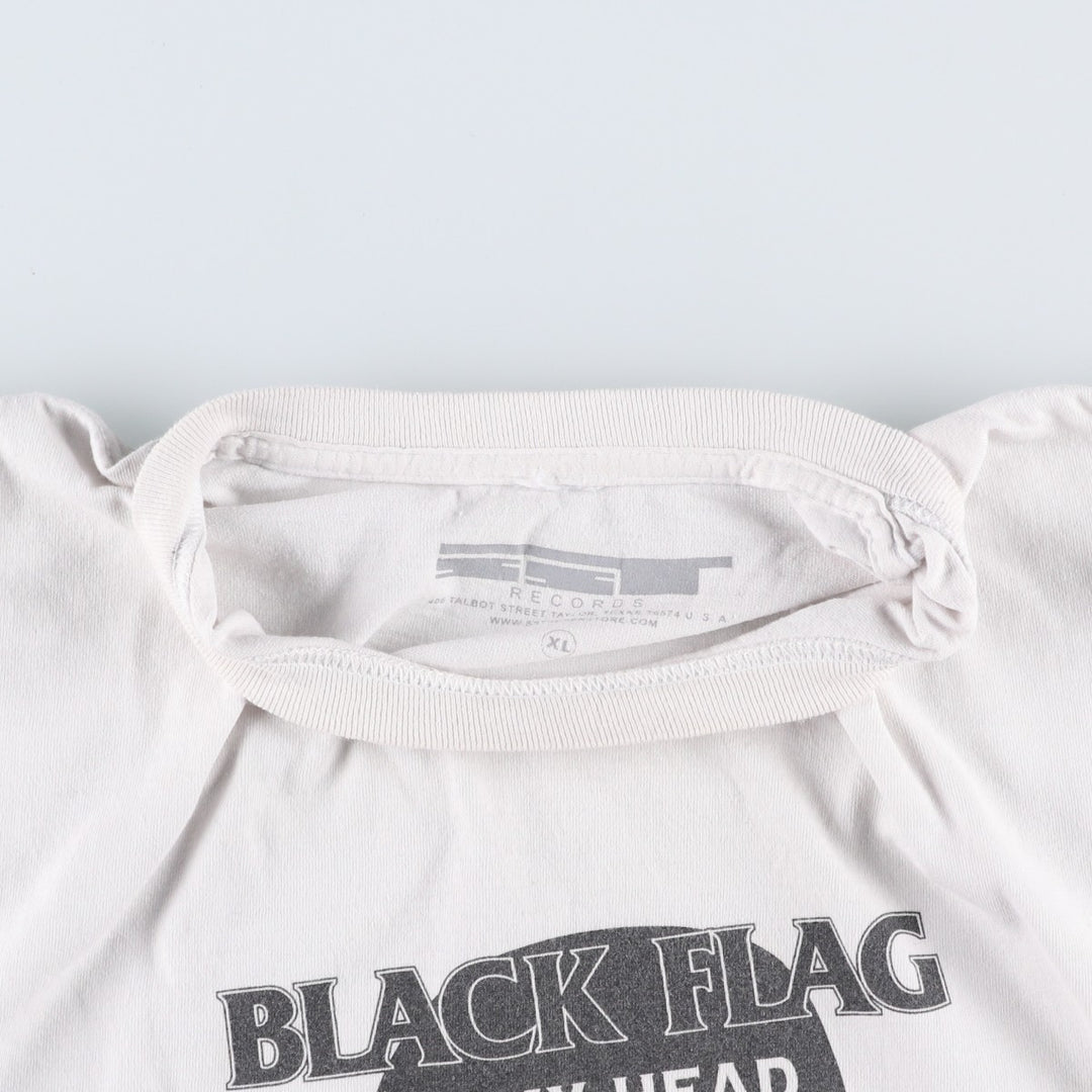 SST Records BLACK Flag Band T-Shirt (Men's XL equivalent) unclear white type Vintage Second Hand